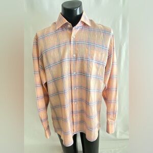 Calder Carmel Shirt Men’s Large Limited Edition 1/150 Linen Long Sleeve Peach
